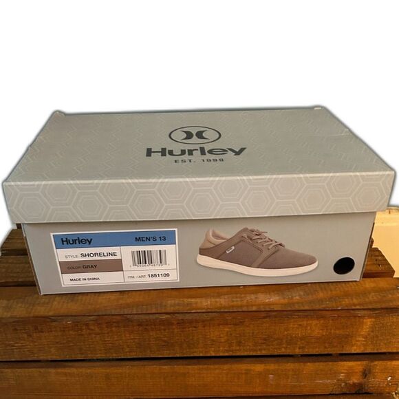 NWB Hurley men's gray Shoreline lace slipon sneakers size 13 casual light weight - Picture 6 of 6